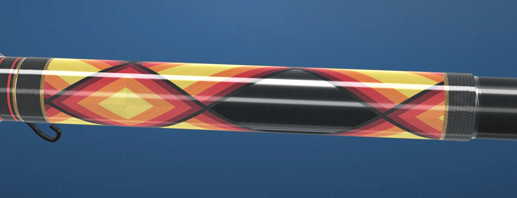 A cross wrap on a rod, as Rodwright draws it